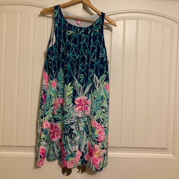 Lilly Pulitzer Jackie Silk Shift Dress Large Slathouse Soiree Engineer NWT NEW - Picture 1 of 3